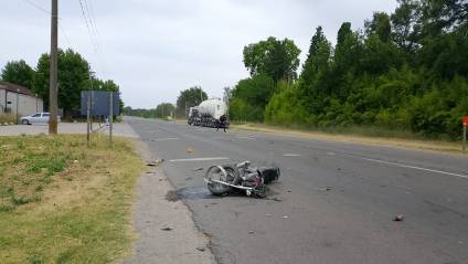Grave accidente en la 205: un motociclista sufrió amputaciones y fue trasladado de urgencia