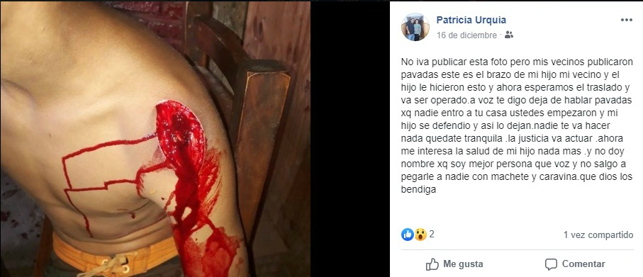 Patricia Urquía, madre de los Nievas también hizo su descargo en Facebook. Urquia