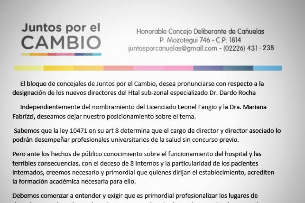 El comunicado fue publicado durante el mediodía de este miércoles. 