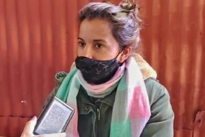 Cindy Ju&aacute;rez, encargada del local y hermana de la victima.