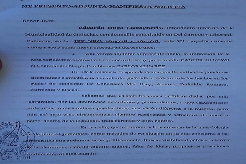 Volvió Castagneris y va con todo contra Cambiemos