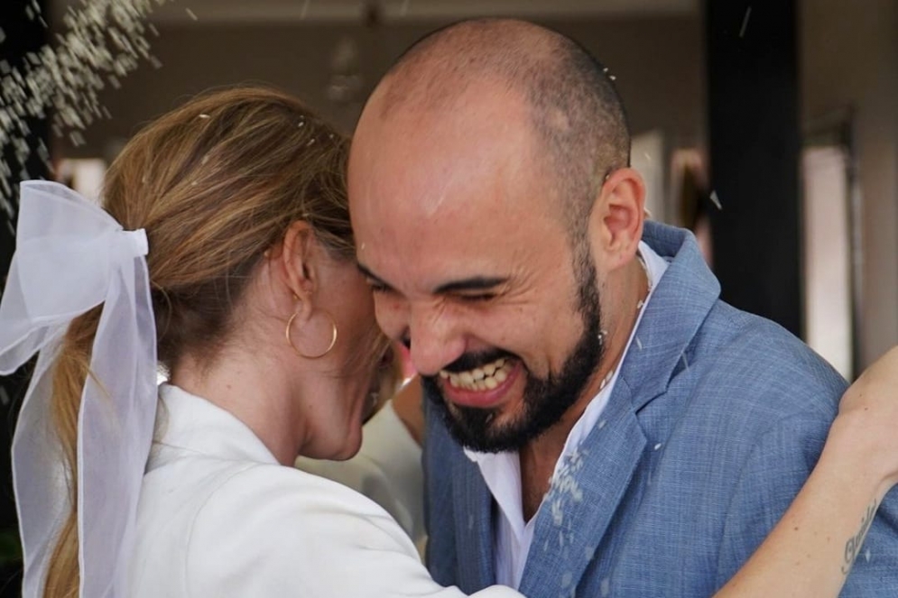 Abel Pintos en su boda. 