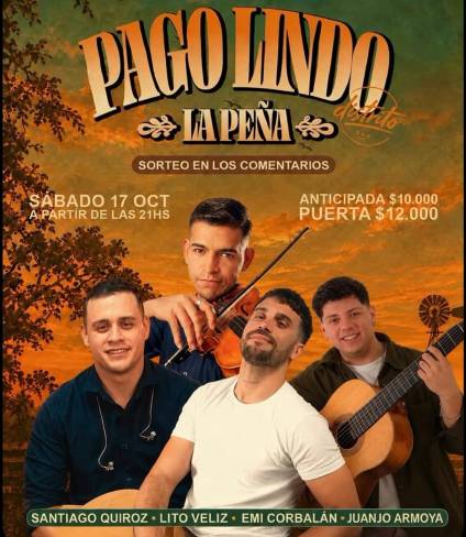 Todo listo para “Pago lindo”, la peña local