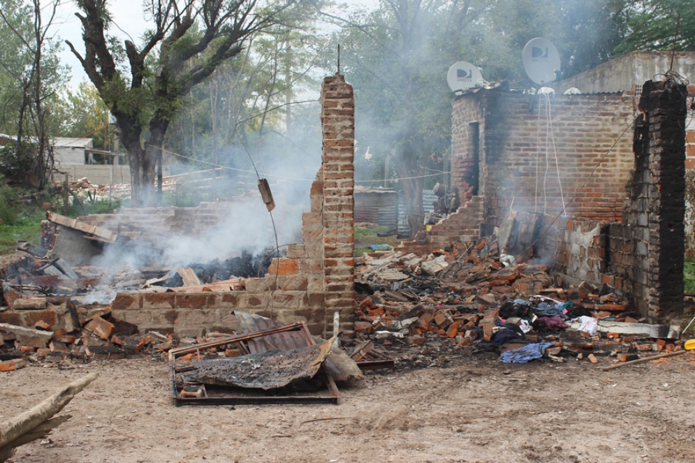 La casa fue totalmente destruída.