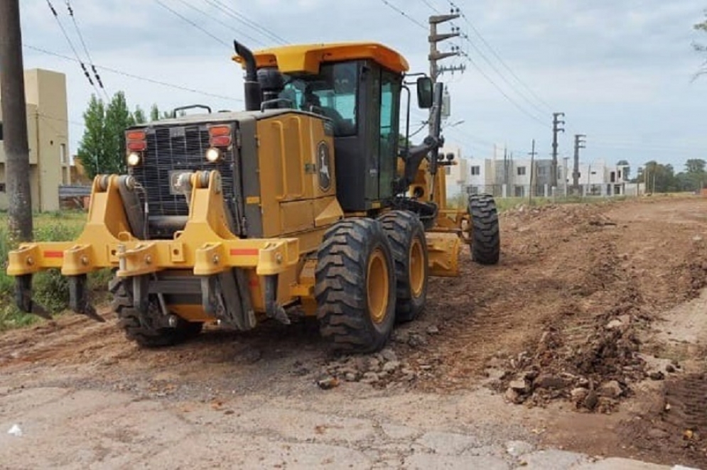 Obras en las calles Allende y Jauretche.