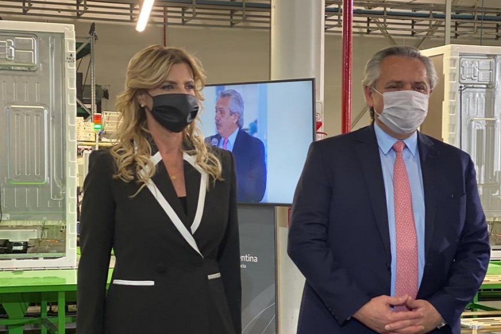 La intendenta Marisa Fassi y el presidente de la nación, Alberto Fernández. 
