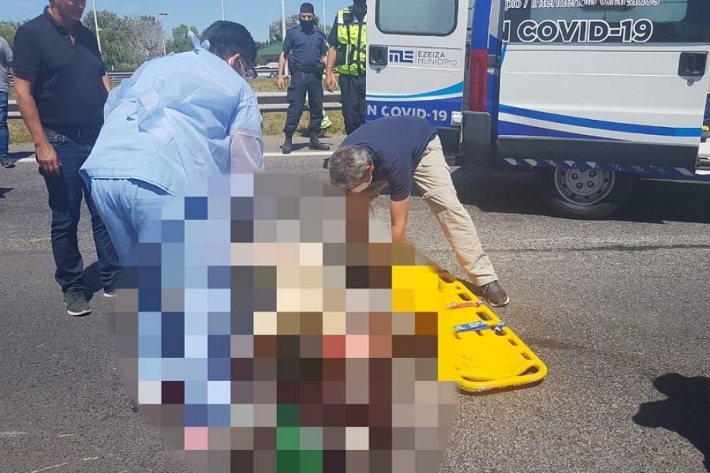 Murió el motociclista accidentado en la Autopista Ezeiza-Cañuelas