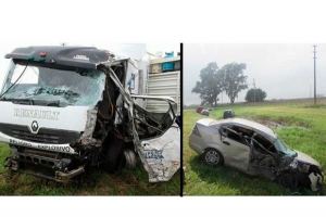 Impresionante accidente entre dos camiones y cuatro autos
