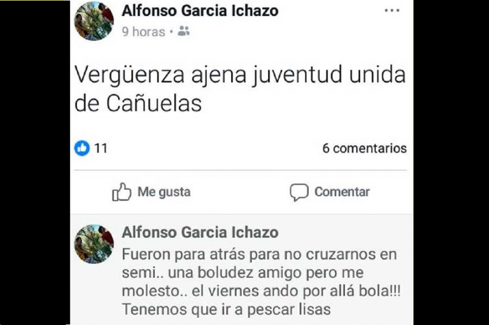 El descargo en caliente de uno de los jugadores del rojinegro lobense. 