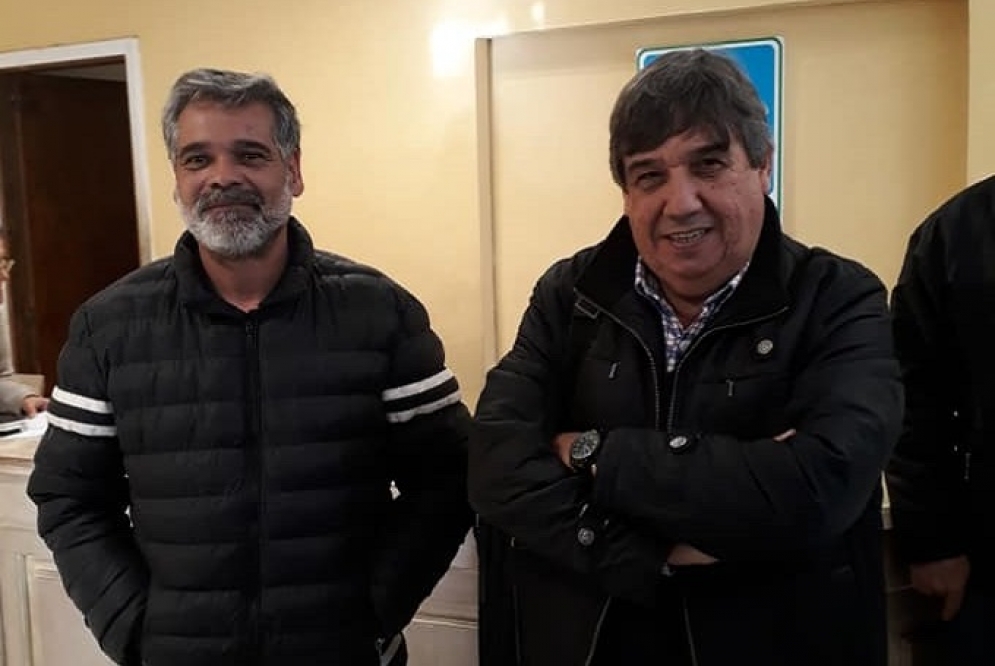 Daniel Suárez y Rubén &quot;Cholo&quot; García, Secretario General de FESIMUBO. 