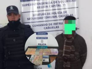 Benítez, esposado en el Comando de Patrullas.